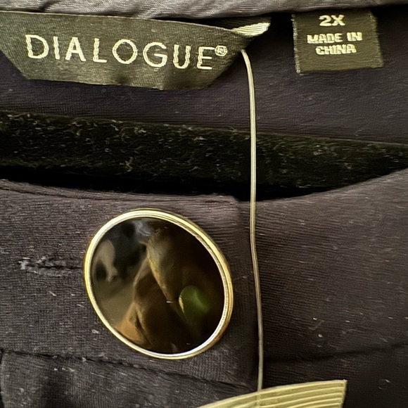Dialogue Women's Navy Jacket Size 2x-3/4 sleeve with button detail on sleeve - Picture 3 of 5